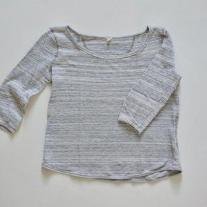 J Crew 3/4 Sleeve Knit Top in Grey